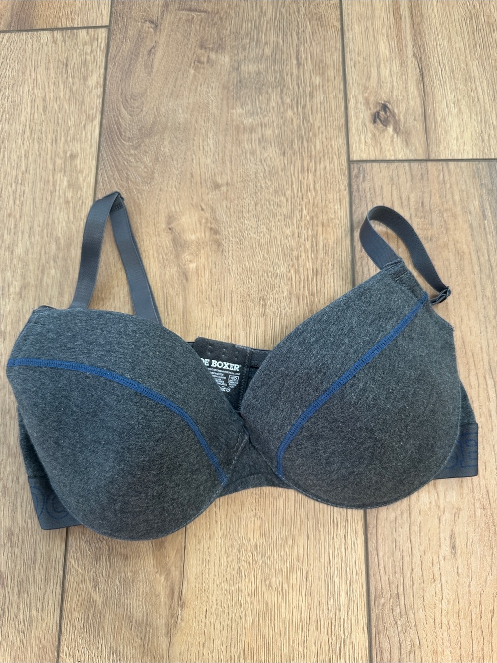 Joe Boxer Black Underwire Bra with Blue Trim